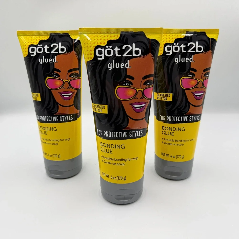 Got2b Glued Bonding Glue Protective Styles Invisible Hold 6oz Lot of (3) **NEW**